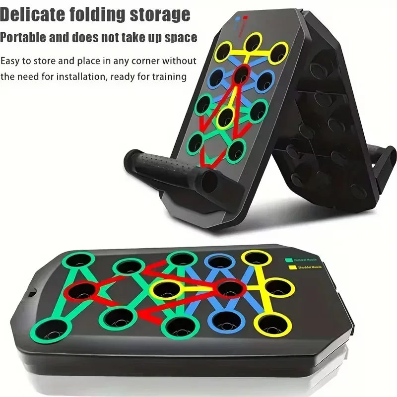 Push Up Board Foldable Multi Function - Conjunto de Prancha de Flexões Portátil