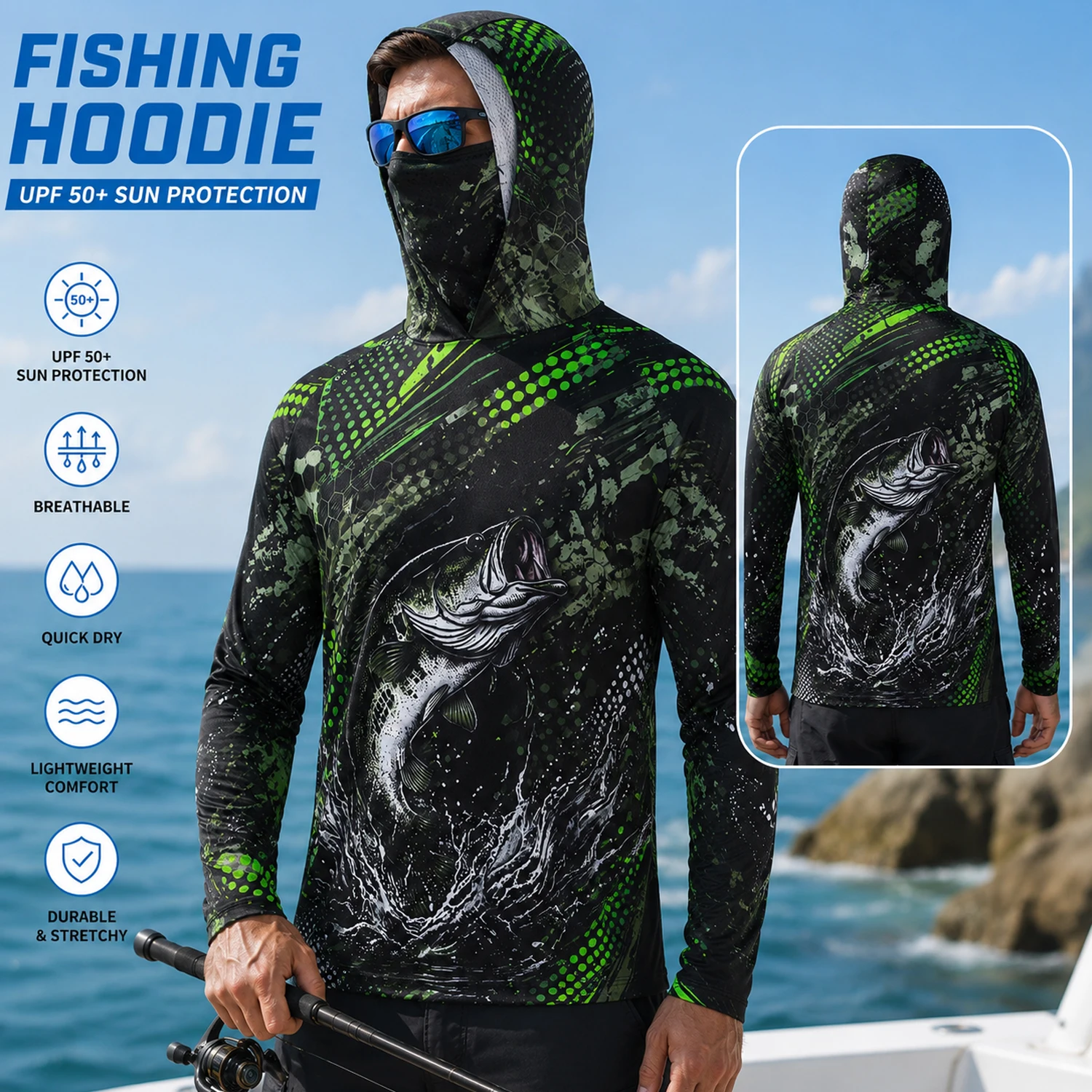 Camping - Camisa de pesca de manga comprida