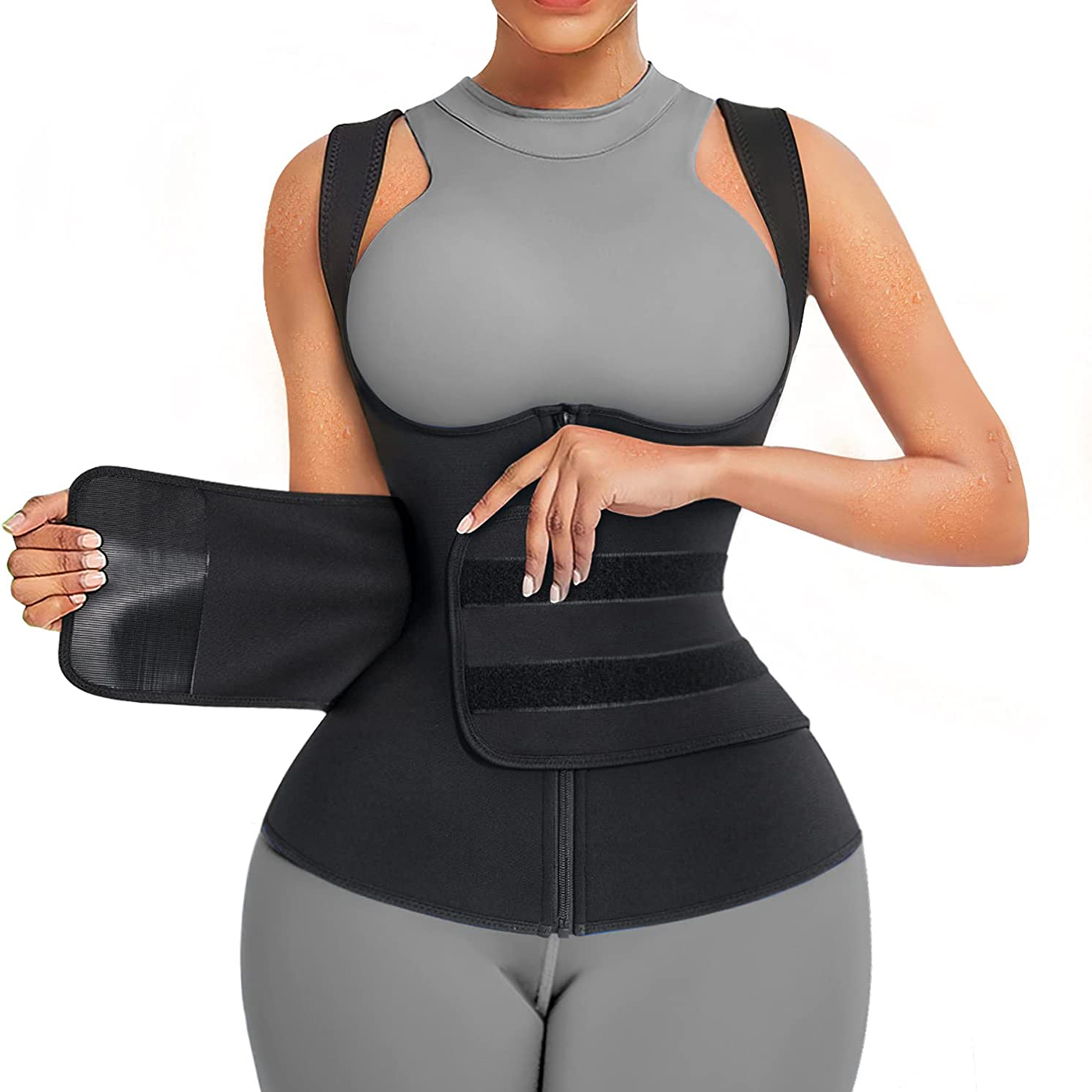 Traje de sauna de neoprene par - Sweat Waist Trainer Belt Neoprene avaliação e preço