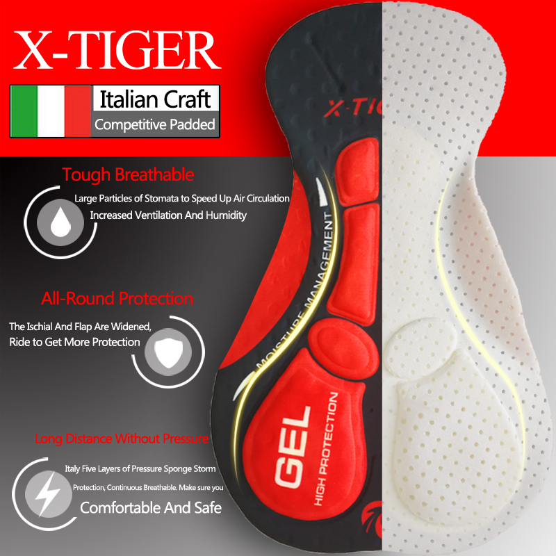 X-TIGER-Respirável Ciclismo Bi - Padded Cycling Shorts 5D Gel avaliação e preço