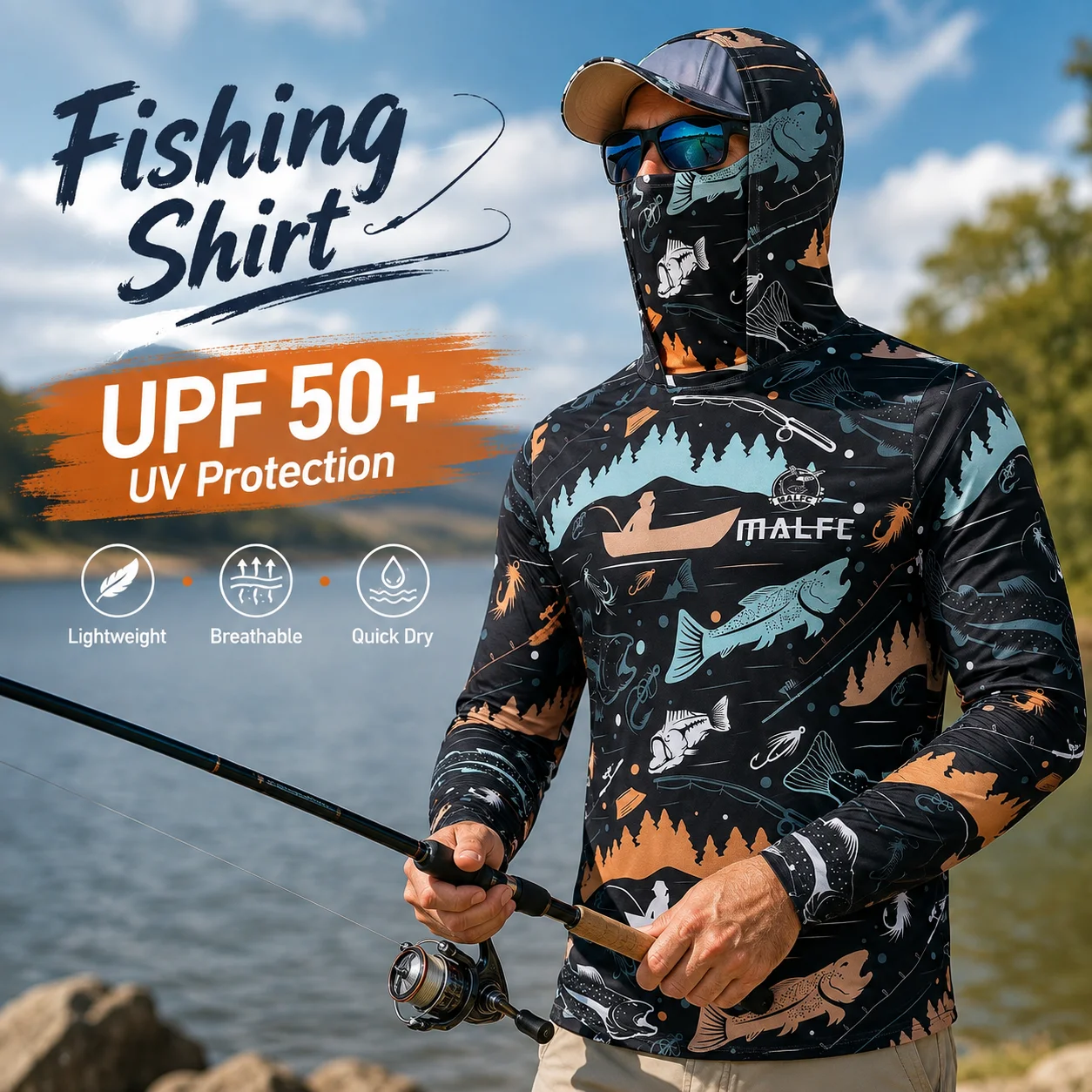 Camisa de pesca de manga compr - Hiking avaliação e preço