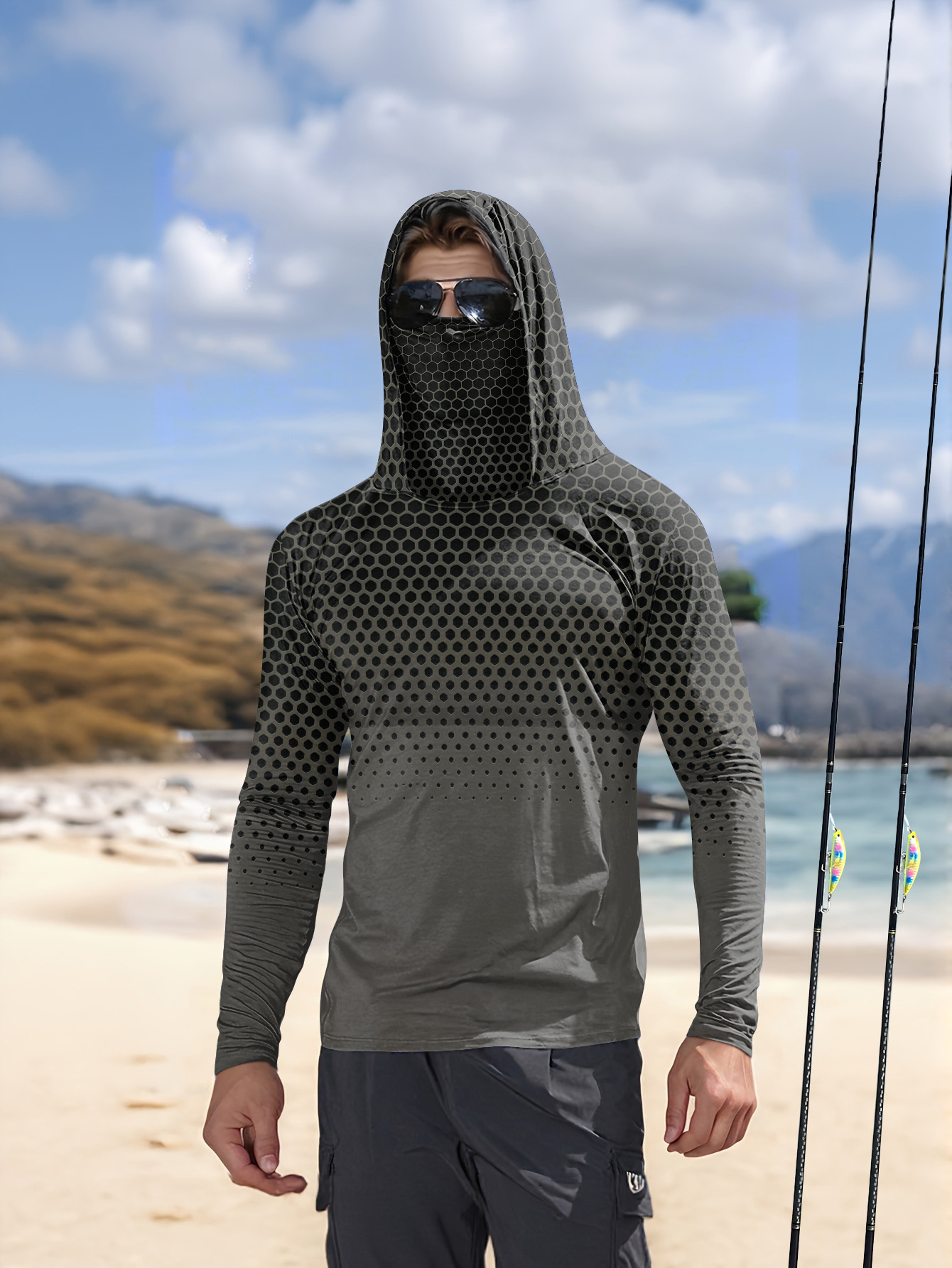 Camisa de pesca masculina com  - Fishing avaliação e preço