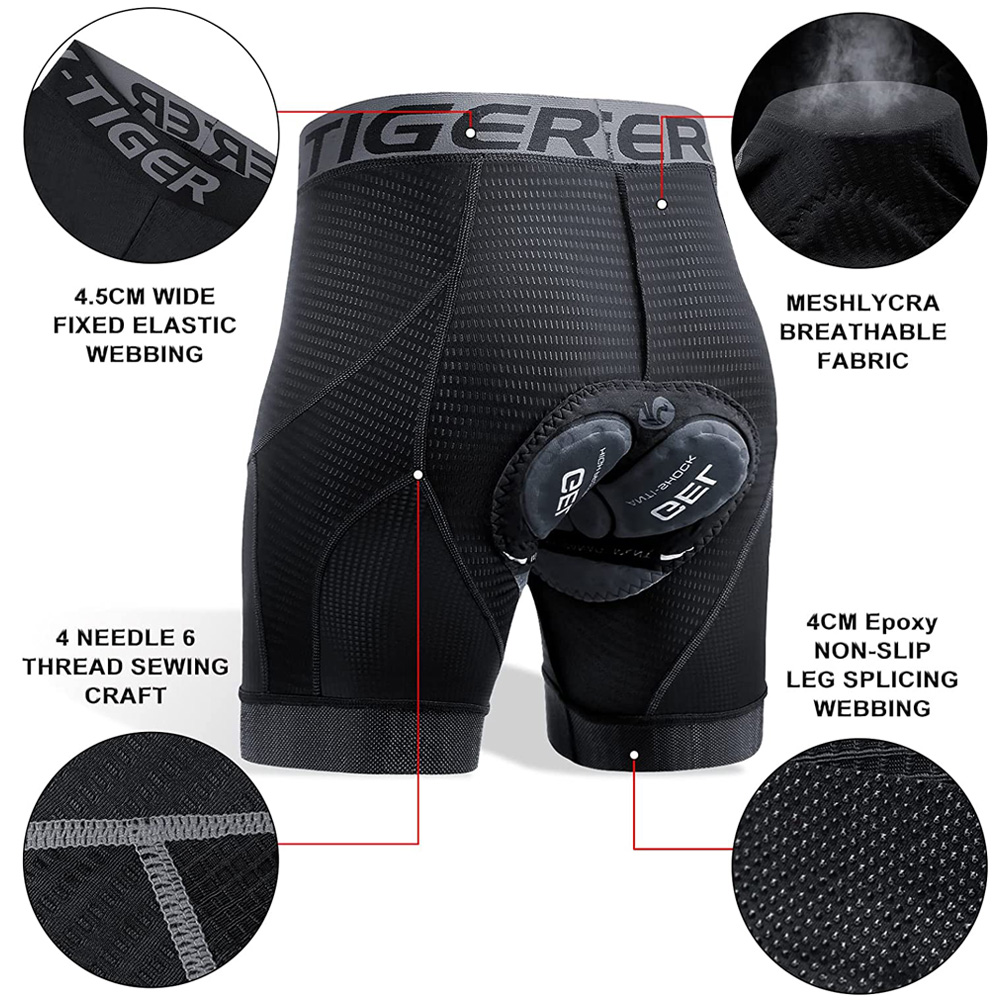 X-TIGER calções masculinos de  - Padded Cycling Shorts 5D Gel avaliação e preço