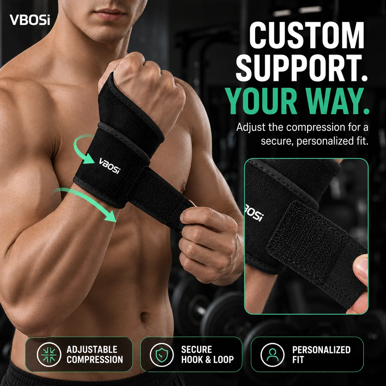 Suporte de Pulso Ajustável VBS - Wrist Wraps Weightlifting Support avaliação e preço